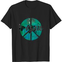T-shirt avec signe de paix pour hommes en noir
