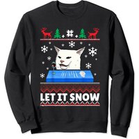 Let It Snow Cat Meme Ugly Christmas Sweatshirt for Unisex