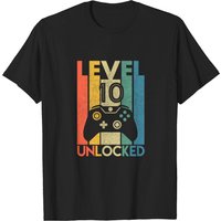 Level 10 Unlocked Shirt for Video Gamers - 10th Birthday Gift