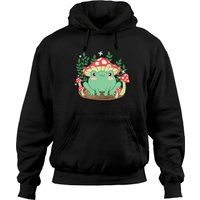 Hoodie Pullover Grenouille avec Chapeau Champignon Kawaii Cottagecore — Sweats à capuche pour hommes