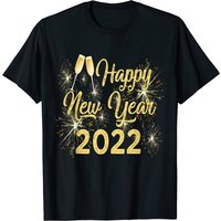 Happy New Year 2022 Men's Black T-Shirt