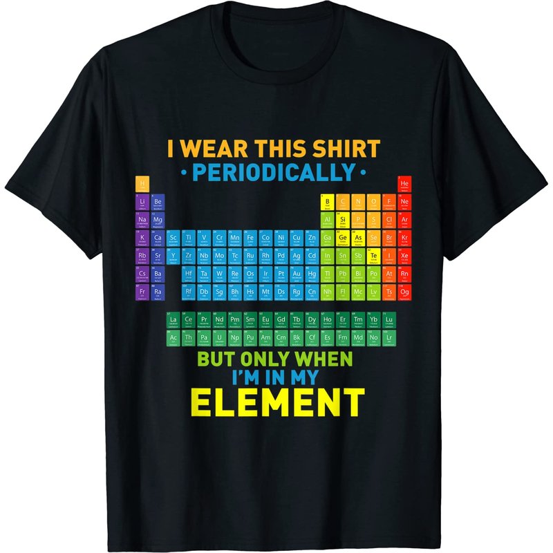 T-shirt Tableau Périodique pour Hommes en Noir — T-shirts pour hommes