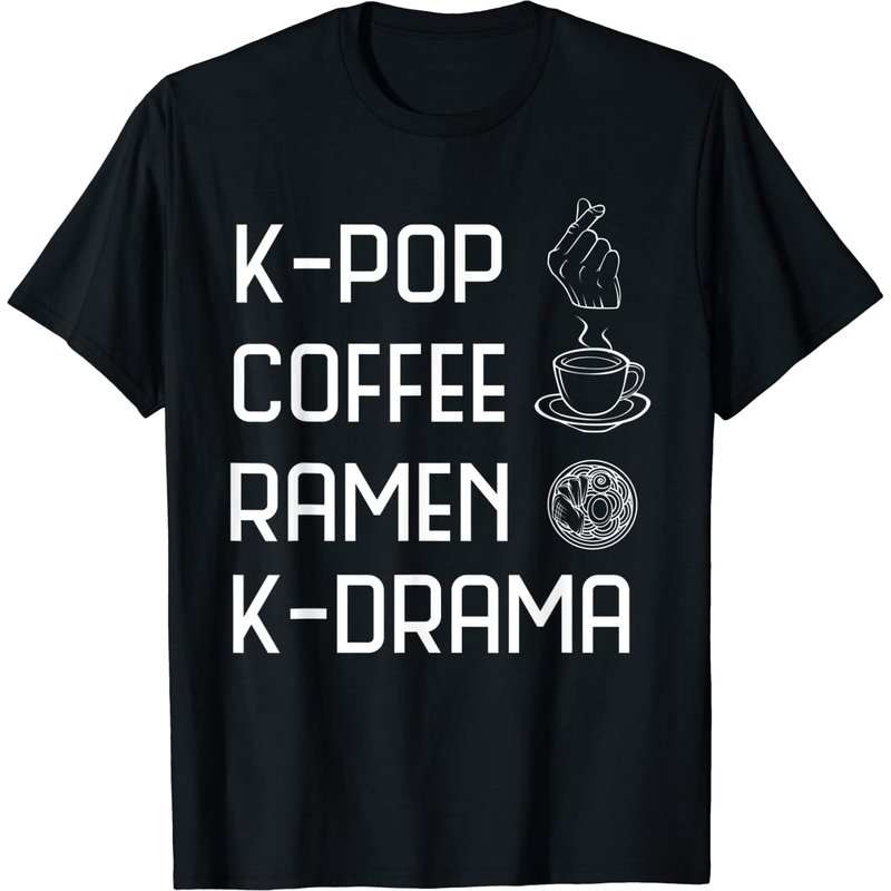 T-shirt Kpop Café Ramen K-Drama Groupe Coréen pour Hommes