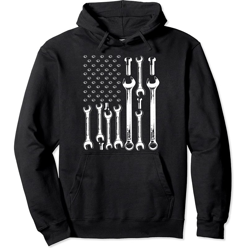 Hoodie Art Mécanique Drapeau Américain pour Hommes — Sweats à capuche pour hommes
