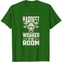 Motivational Fitness Hardest Worker In The Room T-Shirt for Men — Mens T Shirts