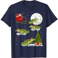 T-shirt de Noël drôle avec Santa sur un alligator pour hommes — T-shirts pour hommes