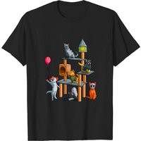 T-shirts Halloween à capuche avec des chats drôles pour hommes — T-shirts pour hommes
