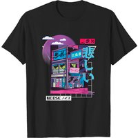 T-shirt Aesthetic de Ville Vaporwave pour Hommes - Noir