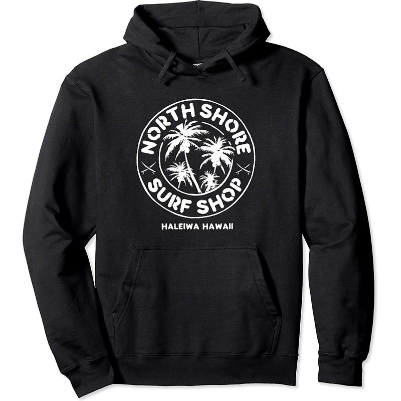 North Shore Hawaii Surf Shop Pullover Hoodie for Unisex — Mens Hoodies