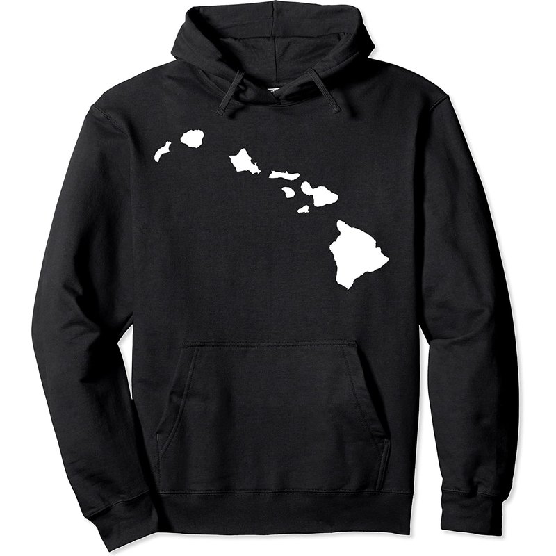 Hawaii Hoodies Hoodie Carte d'Hawaï, Gris, Petit — Sweats à capuche pour hommes