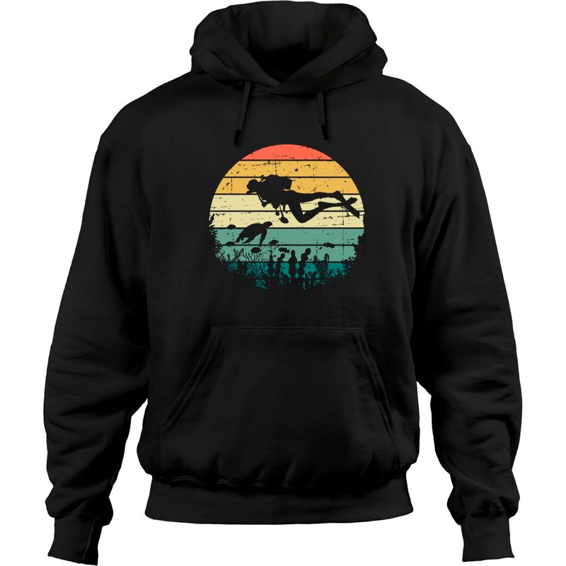 Hoodie Unisexe Vintage Rigolo de Plongée Sous-Marine — Sweats à capuche pour hommes