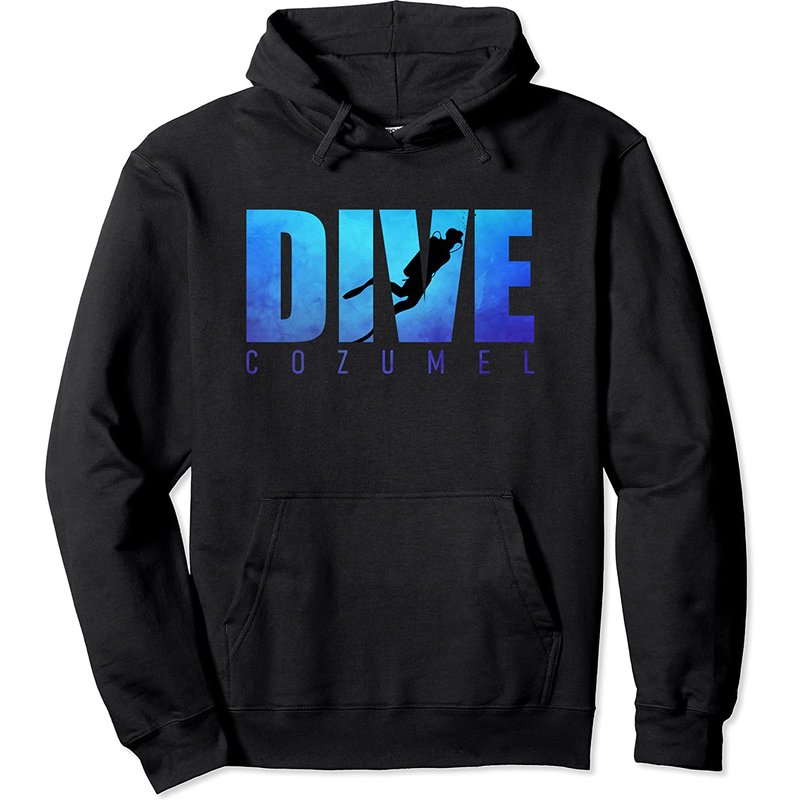 DIVE COZUMEL Sweat à Capuche Plongée Scuba Diver Plongée en Récif — Sweats à capuche pour hommes