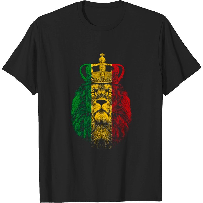Rasta Lion of Judah Rastafarian Reggae T-Shirt for Men — Mens T Shirts