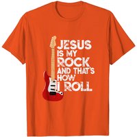 Jesus Is My Rock And That Is How I Roll Men's T-Shirt — Mens T Shirts