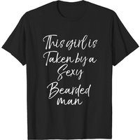 T-shirt Cadeau Amusant pour Épouse - Cette Fille est Prise par un Homme Barbu Sexy
