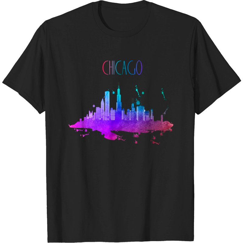 T-shirt Skyline de Chicago pour hommes