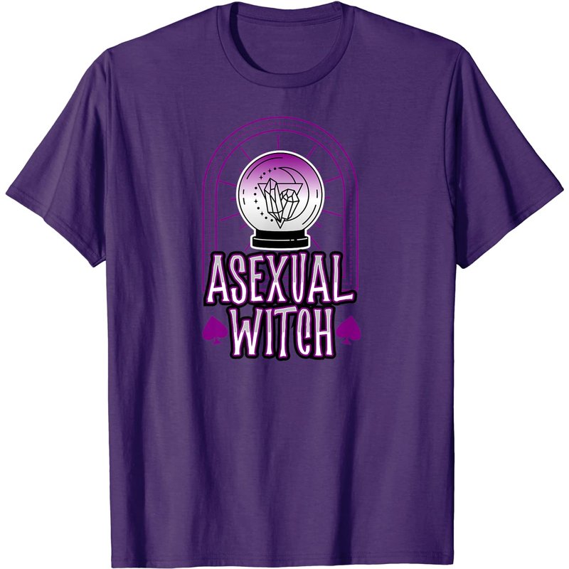T-shirt Drapeau Biromantique pour Hommes - Sorcier Asexuel avec Cristaux — T-shirts pour hommes