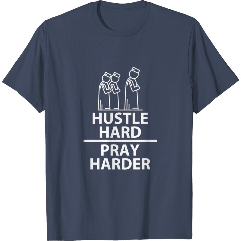 T-shirt Praying Hustle Hard Pray Harder pour hommes — T-shirts pour hommes