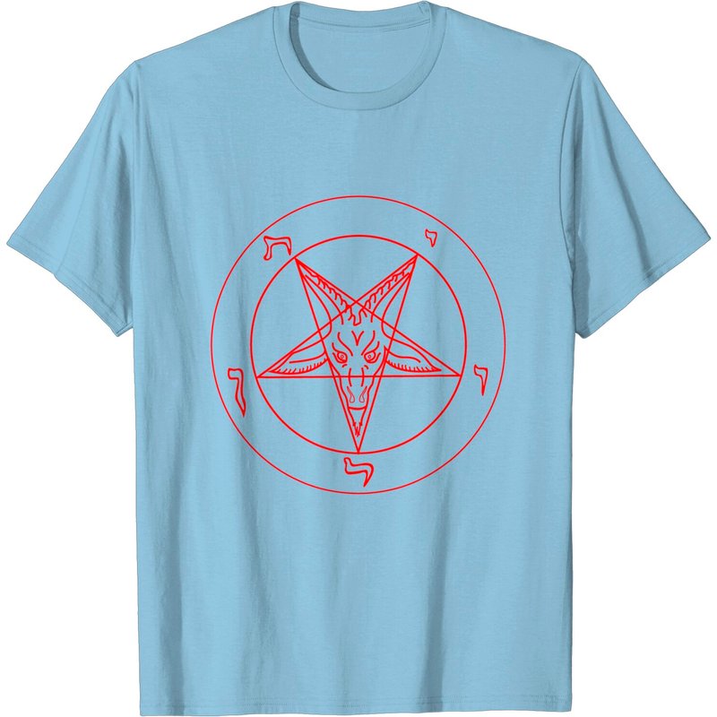 T-shirt pour hommes Sigil Of Baphomet avec design de pentagramme rouge — T-shirts pour hommes