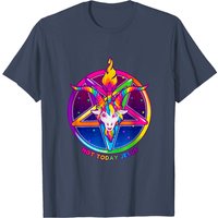 T-shirt Not Today Jesus Rainbow Baphomet Pentagram Sigil pour hommes — T-shirts pour hommes