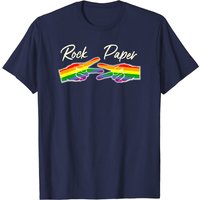 T-shirt Rock Paper Scissors Rainbow Pride Symbole Queer Lesbien — T-shirts pour hommes