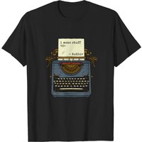 T-shirt Author Writers Make Stuff Up pour hommes en noir — T-shirts pour hommes