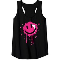 Trippy Smiley Face Tank Top for Men - Black