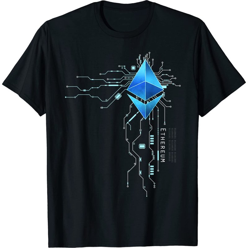 T-shirt Logo Ethereum pour hommes - Bleu ETH Circuit Coeur — T-shirts pour hommes
