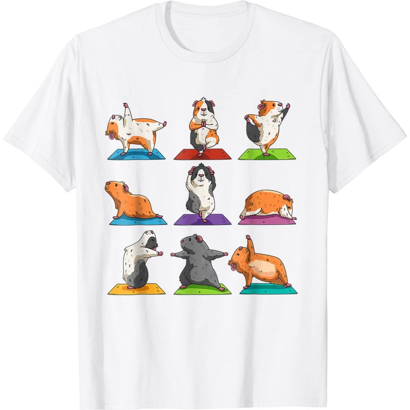 Cartoon Guinea Pig T-shirt for Men in Black — Mens T Shirts