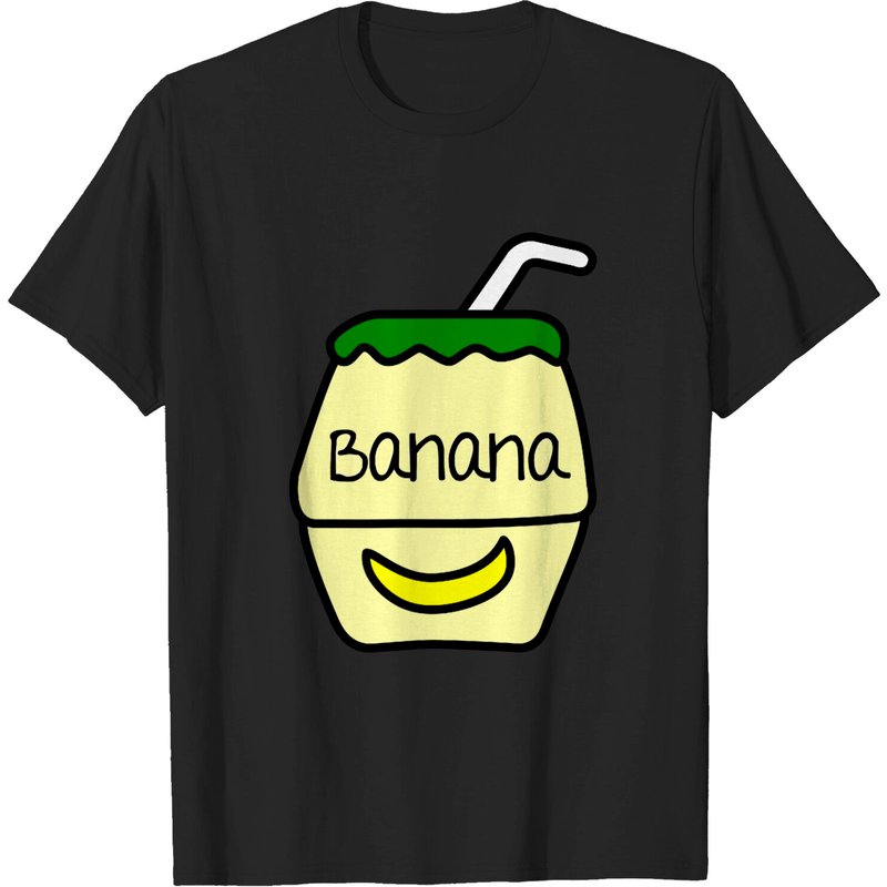 Cartoon Banana T-Shirt for Men in Black — Mens T Shirts