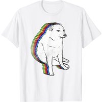 Dogelore Cheems Doge Grunge Rainbow T-Shirt for Men
