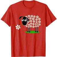 T-shirt Mignon Mouton avec Laine et Fleur pour Hommes — T-shirts pour hommes