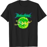 Rick And Morty Portal Glow Lightning Logo T-shirt for Men