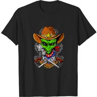 Alien T-Shirt Space Alien Cowboy for Men — Mens T Shirts