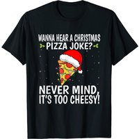 T-shirt pour hommes avec blague de Noël sur la pizza et le Père Noël