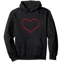 Cool Hoodie à Capuche Minimaliste Cœur Rouge pour la Saint-Valentin