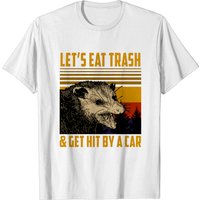 T-shirt Screaming Possum Let's Eat Trash and Get Hit By A Car — T-shirts pour hommes