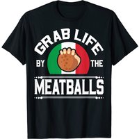 Clown In Italian T-Shirt Meatball Food for Men - Black
