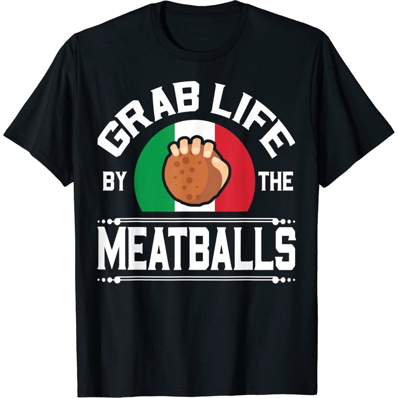 T-shirt Clown en italien Meatball Food pour hommes - Noir — T-shirts pour hommes