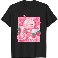 T-shirt pour hommes Kawaii Axolotl Lait Fraise Carton — T-shirts pour hommes
