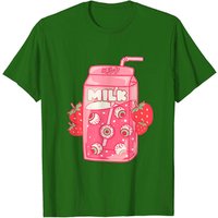 T-shirt Weirdcore Aesthetic Kawaii avec Yeux de Carton de Lait Fraise — T-shirts pour hommes