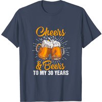 Cheers Beers to My 30 Years T-Shirt Humoristique pour Hommes — T-shirts pour hommes