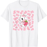 T-shirt pour hommes avec imprimé vache et fraise rose — T-shirts pour hommes