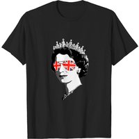 T-shirt Reine Elizabeth II Lunettes Couronne Britannique Union Jack