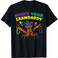 T-shirt Mardi Gras Whos Your Crawdaddy Crawfish Jester Beads — T-shirts pour hommes