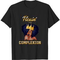 T-shirt Flexing My Complexion Melanin Poppin' Black Queen pour hommes