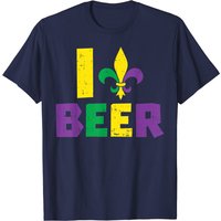 T-shirt Équipe de Boire Jester Hat I Love Beer pour Mardi Gras — T-shirts pour hommes