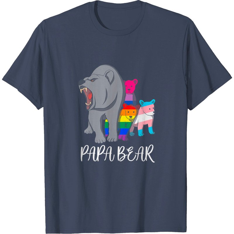 Papa Bear LGBT Pride Father's Day T-Shirt for Men — Mens T Shirts