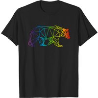 Geometric Bear LGBT Rainbow Flag T-Shirt for Men