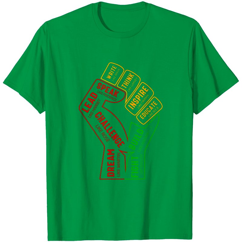 T-shirt pour hommes Power Fist Hand des Leaders Noirs Inspirants — T-shirts pour hommes